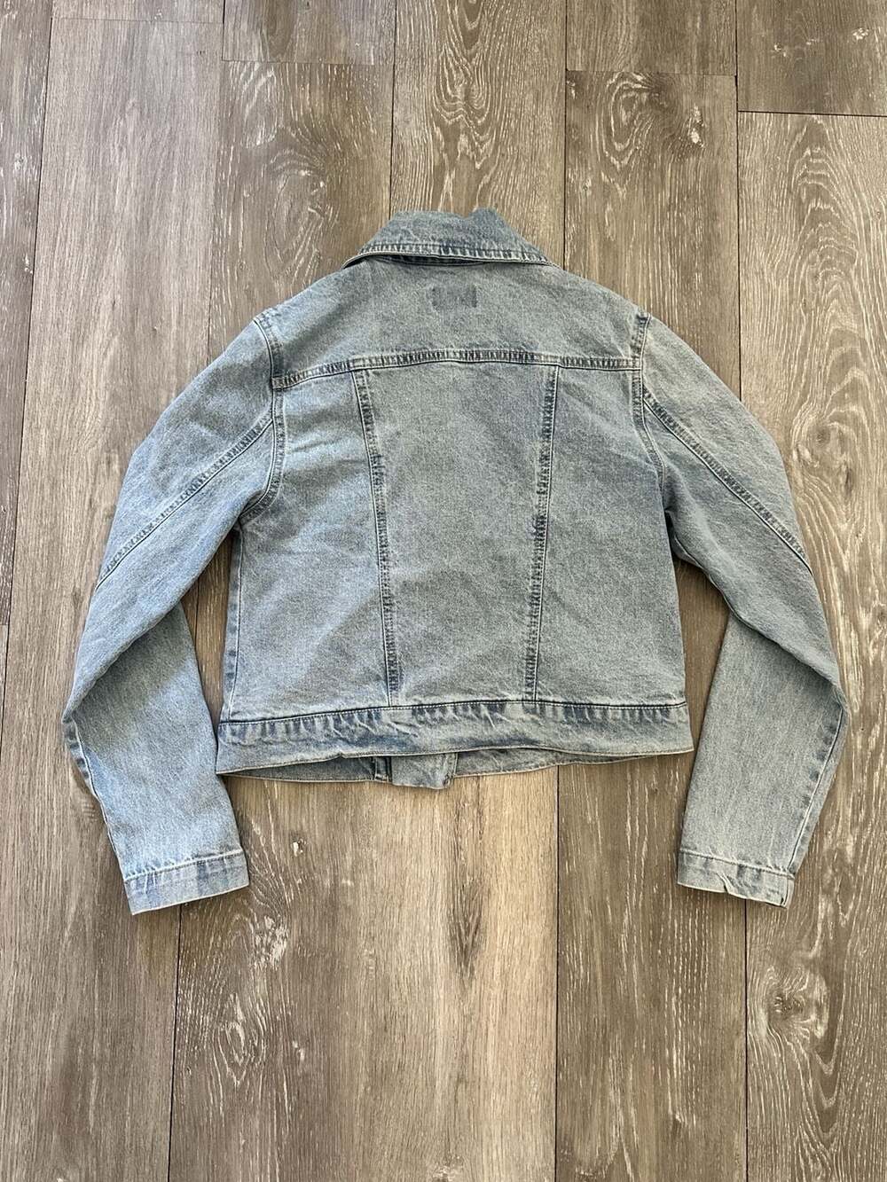 Steve Madden Women's Light Wash Denim Moto Biker Jacket - Picture 3 of 3